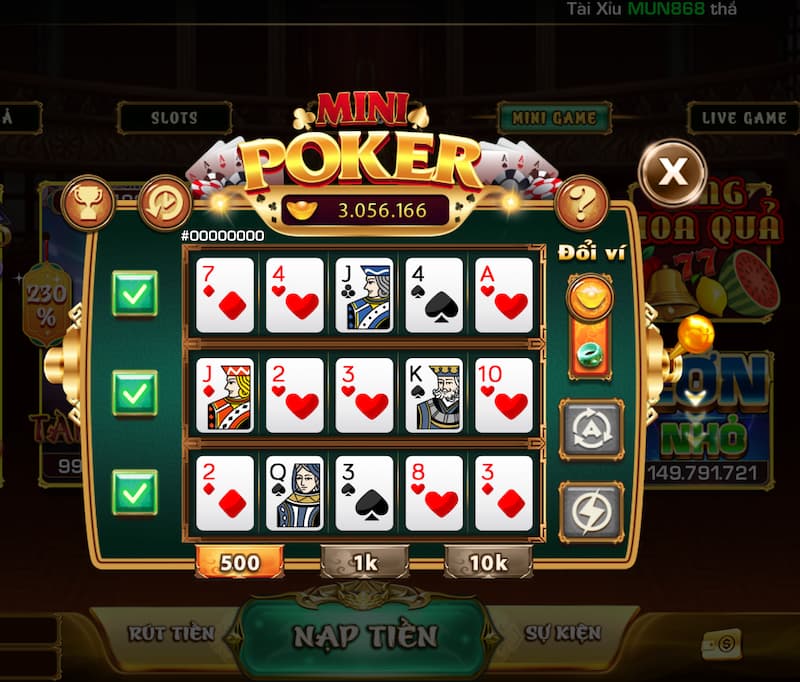 Những trò chơi có tại sảnh mini game KUBET club